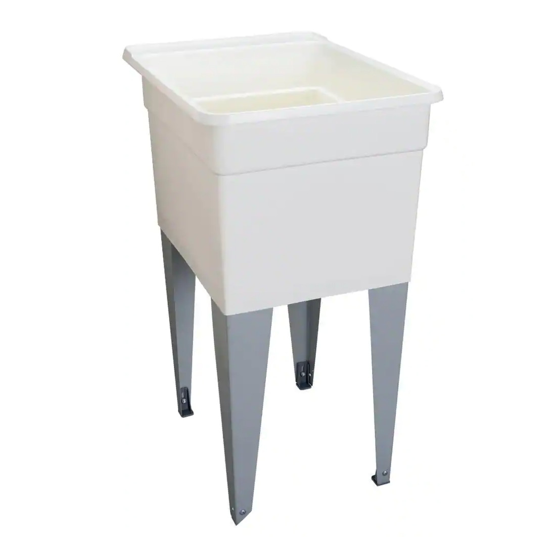 MUSTEE Plastic Utilatub Single Laundry Tub 18 in. x 24 in- White