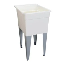 MUSTEE Plastic Utilatub Single Laundry Tub 18 in. x 24 in- White