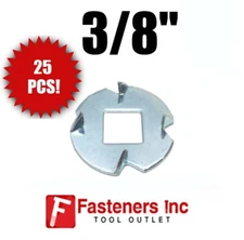 (Qty 25) 3/8" Anti-Turn Washers Square Shouldered Fasteners / Carriage Bolts