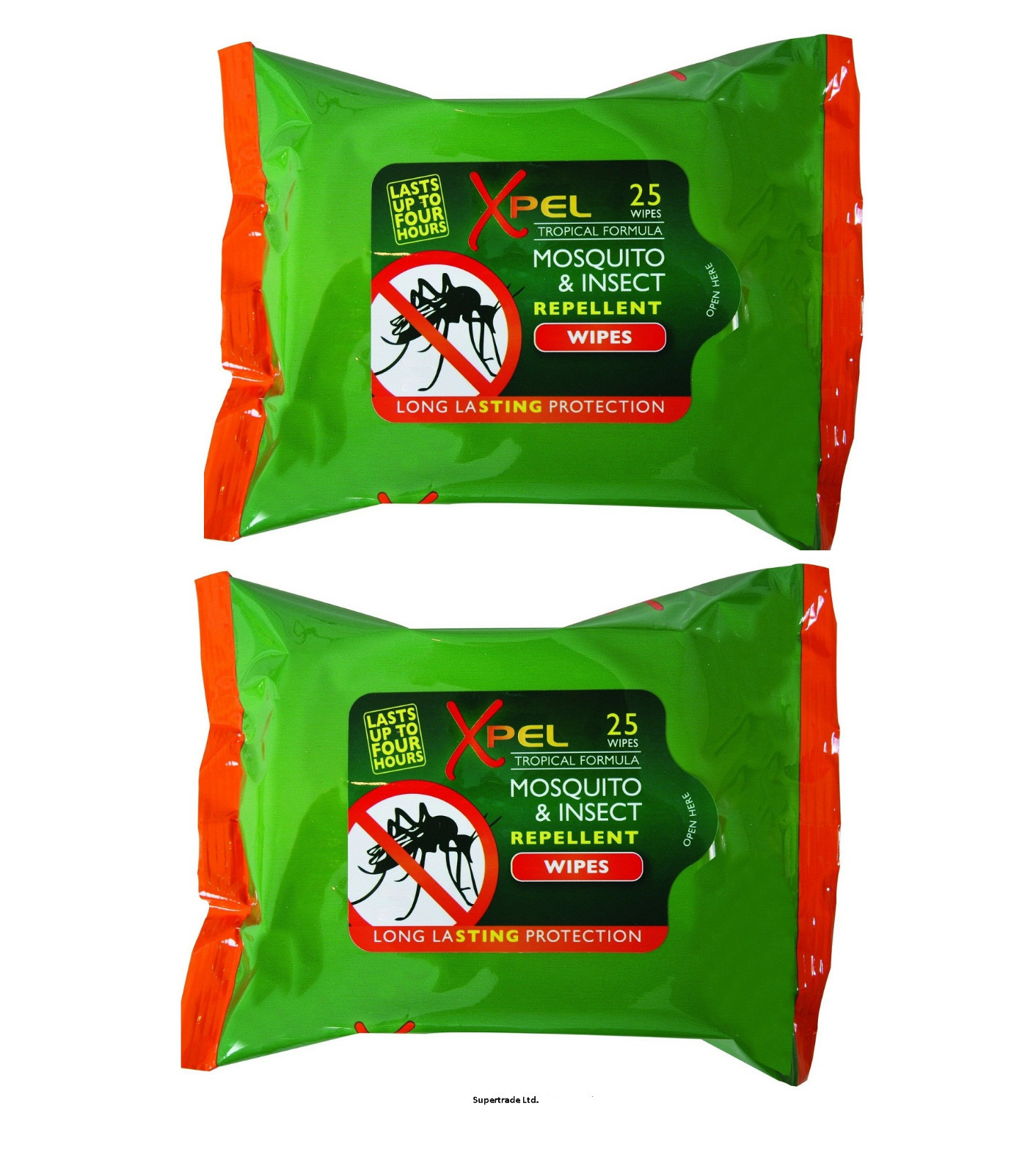 XPEL Mosquito & Insect Repellent Wipes Long Lasting Protection 25