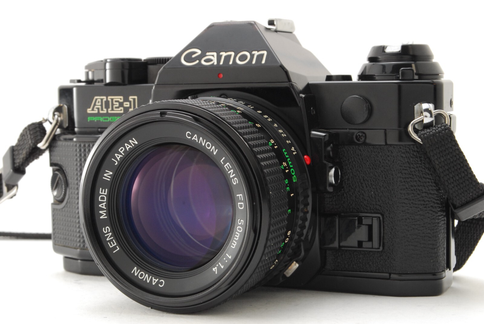 【極上品】キャノンAE-1 Program 50mm f1.4レンズ276273 Canon AE-1 Program黒＋FD豪華レンズ4本 Canon AE-1 Program黒＋FD豪華