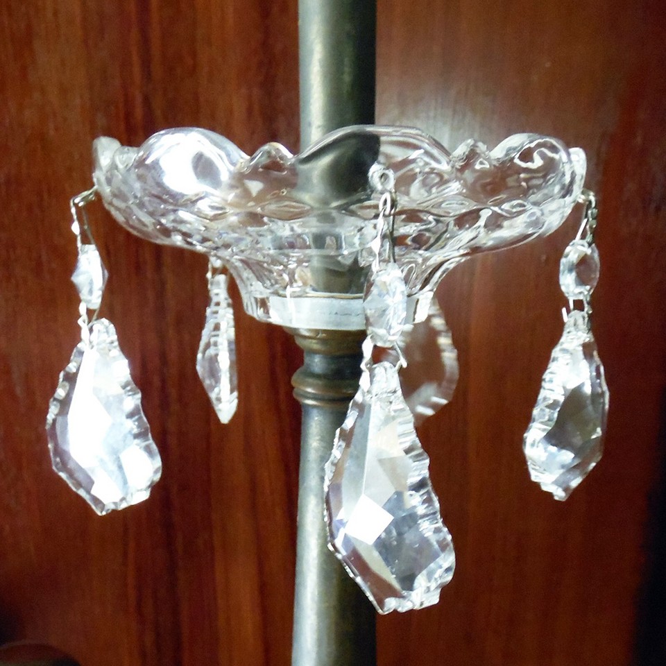 1 PIECE CRYSTAL BOBECHE 4+5/8" DIAMETER WITH 5 CRYSTAL GLASS DROPS eBay