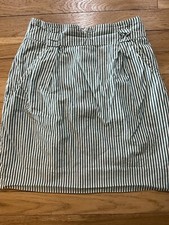 Vintage Evan Picone Green Striped Skirt Size 2