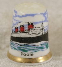 China thimble featuring Poole ship collectable