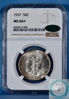 1937 Walking Liberty Half Dollar NGC MS66+ w/CAC - Original Satin Beauty!