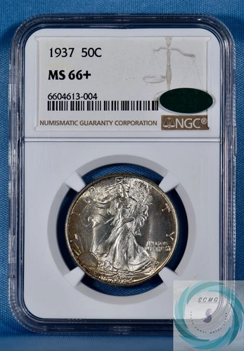 1937 Walking Liberty Half Dollar NGC MS66+ w/CAC - Original Satin Beauty!