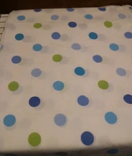 The Company Store Twin Flat Sheet - Blue Green Polka Dot - Made in Portugal