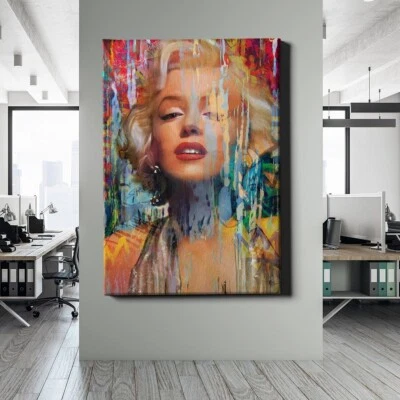 ✅LEINWANDBILD MARILYN MONROE BUNT STREET ART GRAFFITI ABSTRACT MODERN - Bild 1 von 4
