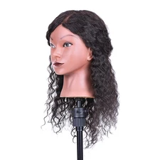 Curly Hair Mannequin Head Hairdressing Training Head Fr Styling Practice A9Y4