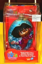 DORA THE EXPLORER HAND-CRAFTED GLASS HOLIDAY ORNAMENT