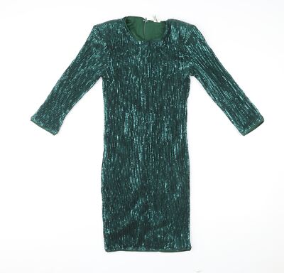 NLY Trend grüner Damen-Bodycon aus Polyester Größe 8 mit Rundhalsausschnitt