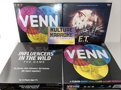 Venn/E.T./kulture Karaoke/influencers In The Wild..Board Games, Party Games Lot