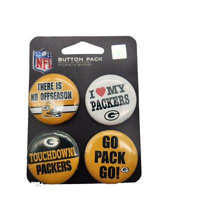NFL GREEN BAY Packers Button Pins Set Of 4 New Football Team 1.25 ...