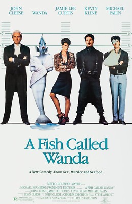 A Fish Called Wanda movie poster (b) : 11'' x 17'' : John Cleese, Jamie Lee Curtis