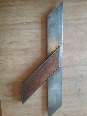 Antique Stanley Rule & Level 10'' Improved Mitre Square No16 type 1 Rounded RARE