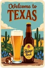 Texas Beer Metal Tin Sign Vintage Wall Decor 8 X 12 in