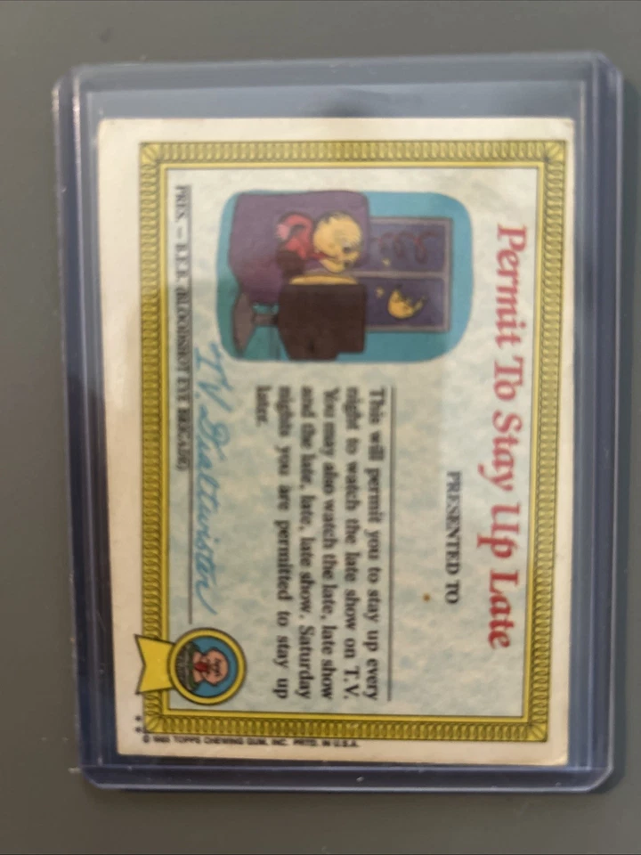 1985 Topps Garbage Pail Kids 1st Series 1 Card #1b Evil Eddie Matte - Image 3 of 4