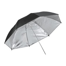 2 Pcs 33 Inch Dia Photography Umbrella Lighting with Silver Inner, Black