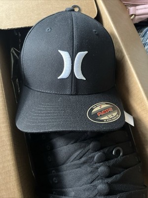 Hurley Flexfit Black Hat S/M Stretch Fitted Cap Logo Surf Skate One Size