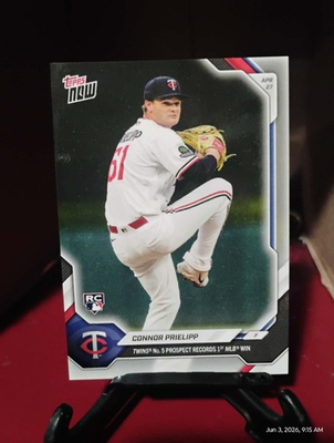 #ad 2026 Topps Now #132 Connor Prielipp Records 1st MLB Win Minnesota Twins PR:609 $18.99