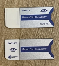 Lot of 2 Sony Memory Stick Duo Adapter MSAC M2
