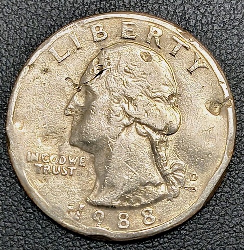 Moneta 25c D Washington Liberty 1988 come nuova con colpo per errori - Foto 2 di 3