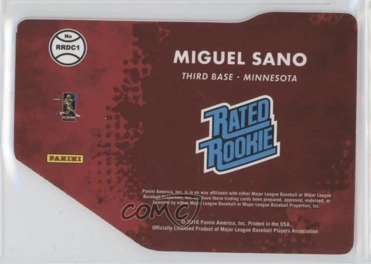 2016 Panini Donruss Rated Rookie Die-Cuts Green /99 Miguel Sano #RRDC1 RC - Image 2 of 2