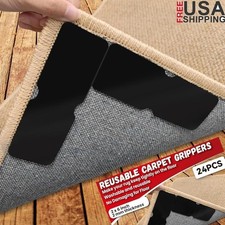 Non Slip Carpet Grippers Adhesive Rug Tape Large Reusable Floor Protector 8 Pack