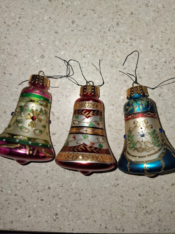 Vintage Christmas Tree Glass Bell Ornament lot
