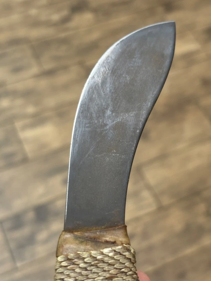 Faca skinner muito antiga de alta qualidade tendão e alça de envoltório de pele de cobra 👀 - Imagem 3 de 4