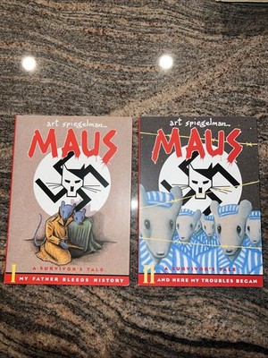 1991 Maus: A Survivor's Tale Vol. 1 And 2 Graphic Novel Art Spiegelman Set Lot