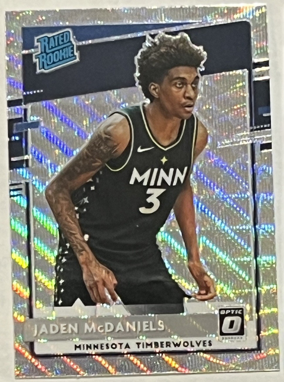 2020-21 Panini Donruss Optic - Rated Rookie Jaden McDaniels #178 Wave Prizm (RC)