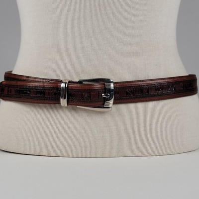 Mezlan Men s Vintage Genuine Crocodile Leather Belt - 4179 - Brown - Size 32
