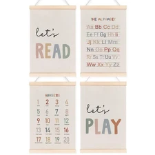 laveliabel Alphabet Numbers Poster Hanger Frame Set of 4, Alphabet ABC Banner...