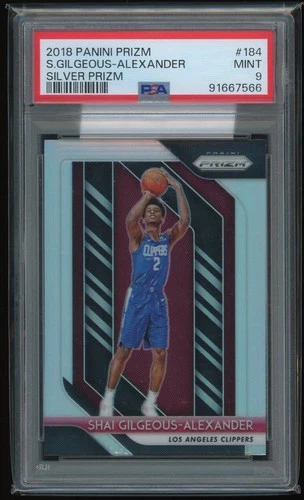 2018 PANINI SILVER PRIZM SHAI GILGEOUS ALEXANDER RC #184 PSA 9 MINT MVP
