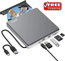 External DVD Drive USB C SuperDrive for Apple, Slot-in CD Drive for Mac, Port...