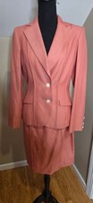 ETCETERA Coral Herringbone Skirtsuit Size 6