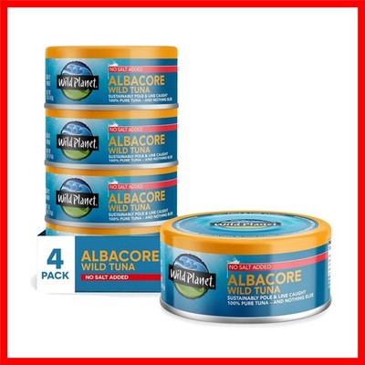 Wild Albacore Tuna Steaks   No Salt Added, Sustainably Caught, Healthy & Deli...