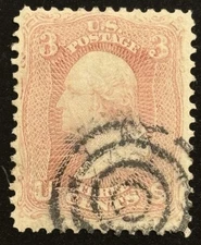 US Stamps - SC# 64 - Used - Short Perf Bottom - Bullseye Cancel - SCV = $500.00