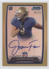 2013 Bowman Rookie Chrome Refractor Gold 38/75 Joseph Fauria #RCRA-JFA Auto 2d7