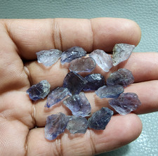 Superb Unique Blue Iolite Raw 16 Pcs Lot Size 13-14 MM Crystal Loose Gemstone