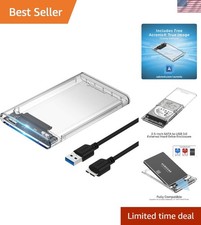 Clear 2.5 Inch SATA to USB Enclosure with Acronis Software for Easy Cloning