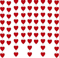 Valentines Day Decorations: NO DIY - 78 Pcs Red Felt Heart Garland Hanging Strin