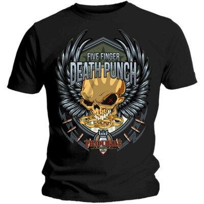 Five Finger Death Punch Trouble schwarzes T-Shirt OFFICIAL