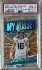 2021 CLEARLY DONRUSS MY HOUSE PLATINUM 1/1 TREVOR LAWRENCE RC PSA 10 BEAUTY