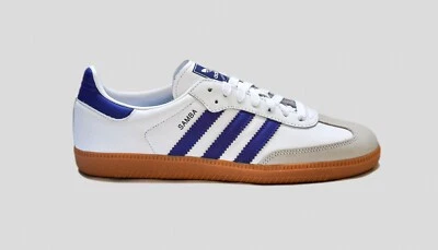 adidas Samba OG Blanc/INK Purple Baskets en Cuir Taille 7.5-11 ORIGINALES IF6514 - Photo 1/4