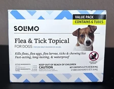 Solimo for Dogs Medium Dog (23-44 pounds) Flea and Tick Treatment, 6 Doses
