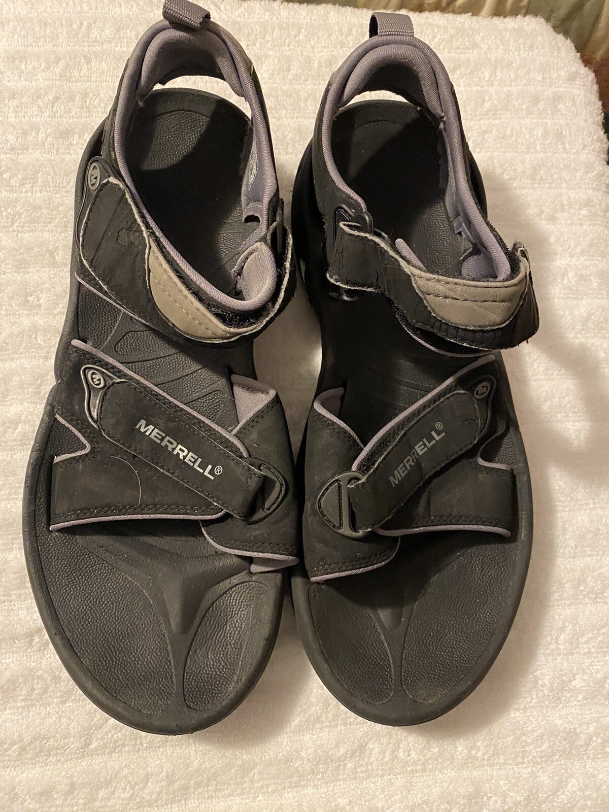 MERRELL Sandalo nero da uomo Merrill taglia 12 cuscino d'aria 315556