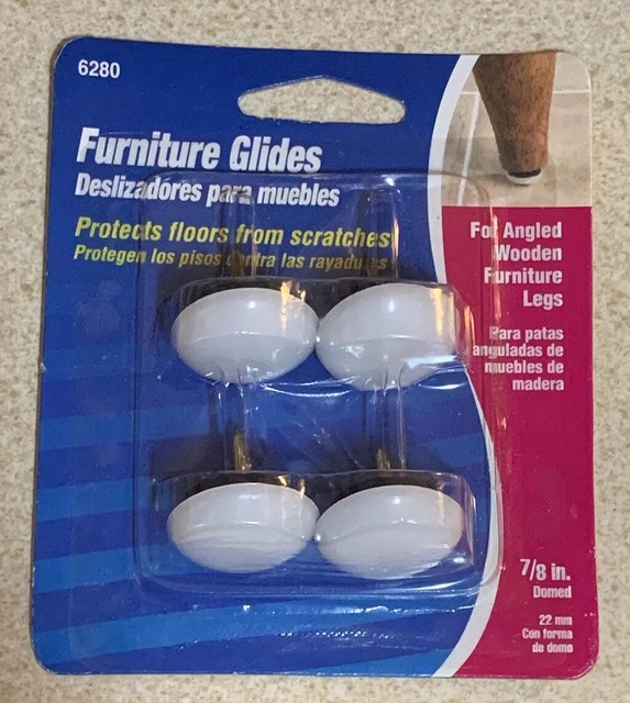4 Furniture Glides soft touch by Waxman for angled wooden furniture