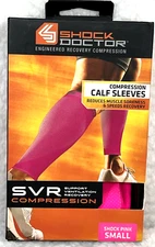 Shock Doctor Adult Calf Sleeves Sz Small Support Compression Ventilated Pink